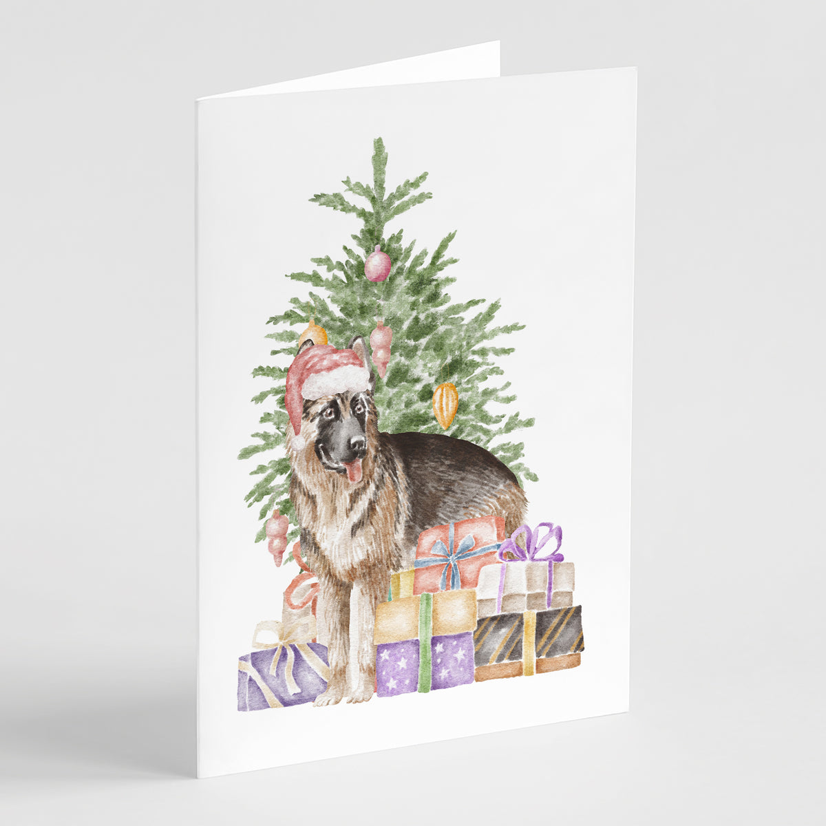 Buy this Christmas German Shepherd Greeting Cards and Envelopes Pack of 8