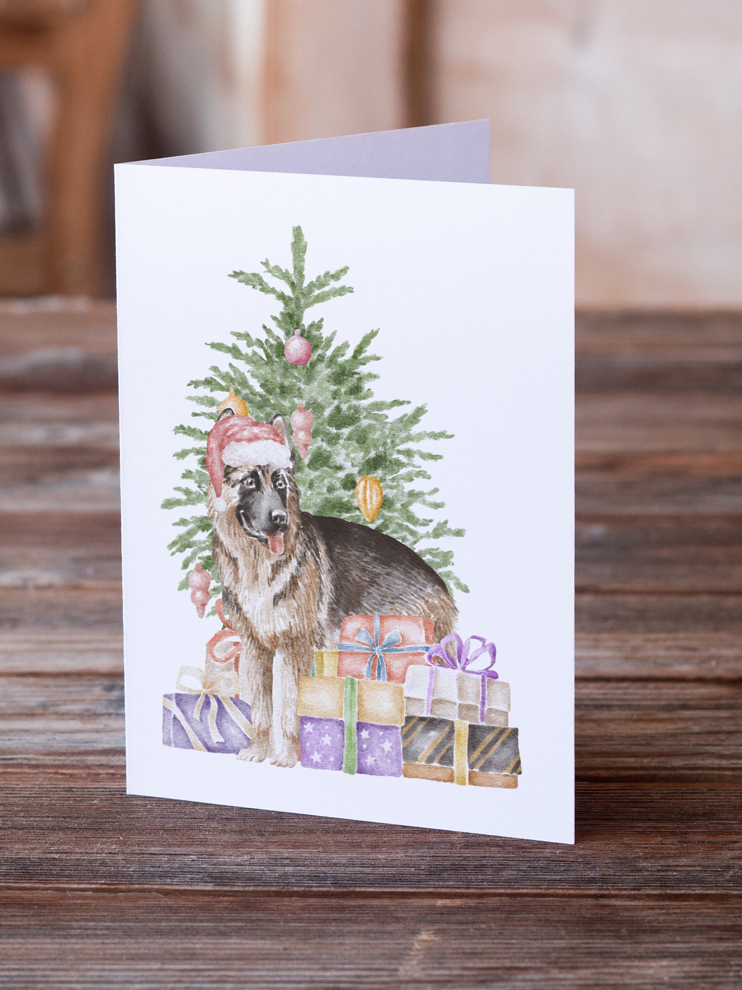 Christmas German Shepherd Greeting Cards and Envelopes Pack of 8 - the-store.com