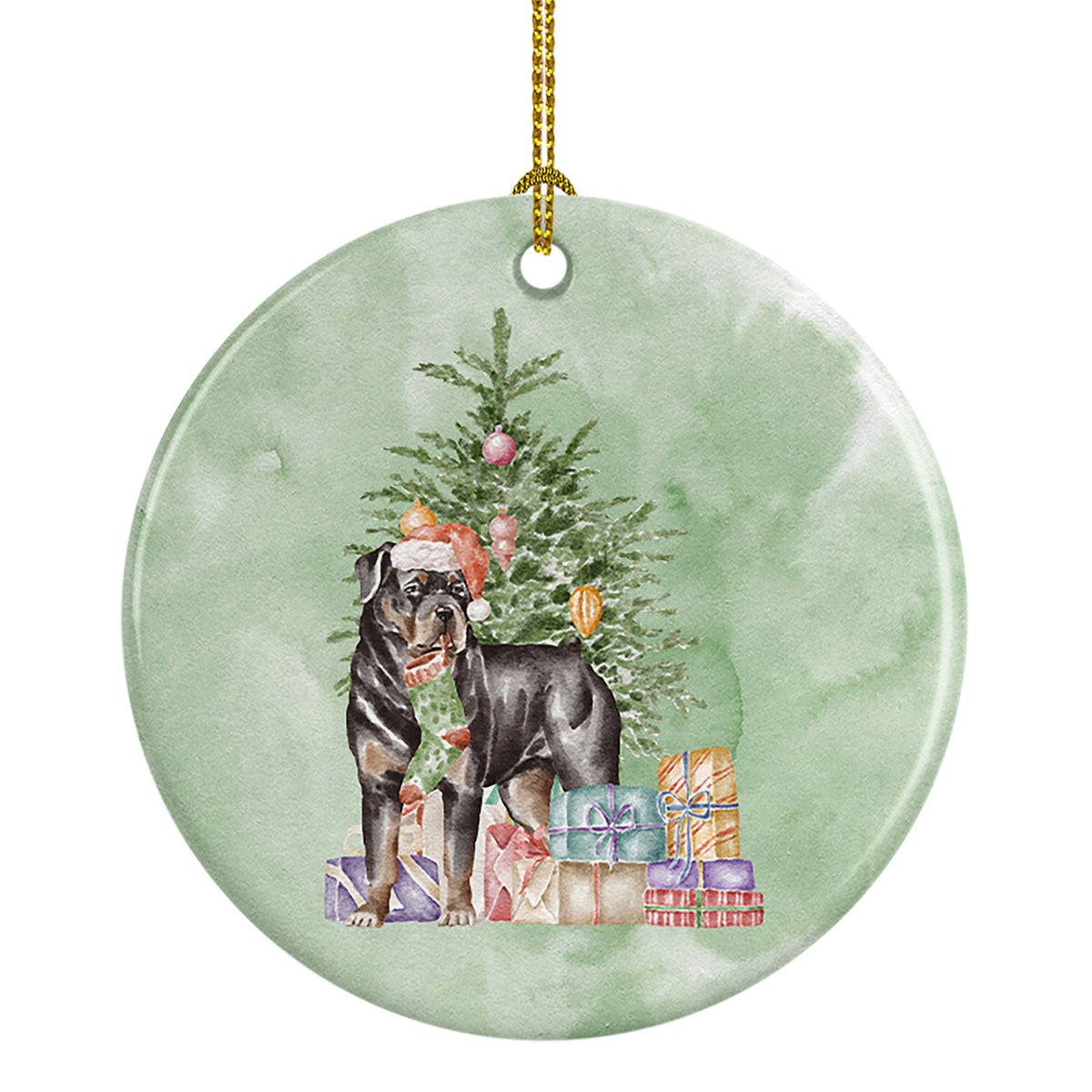 Buy this Christmas Rottweiler Ceramic Ornament