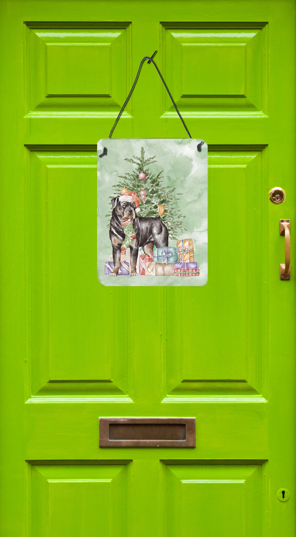 Christmas Rottweiler Wall or Door Hanging Prints - the-store.com