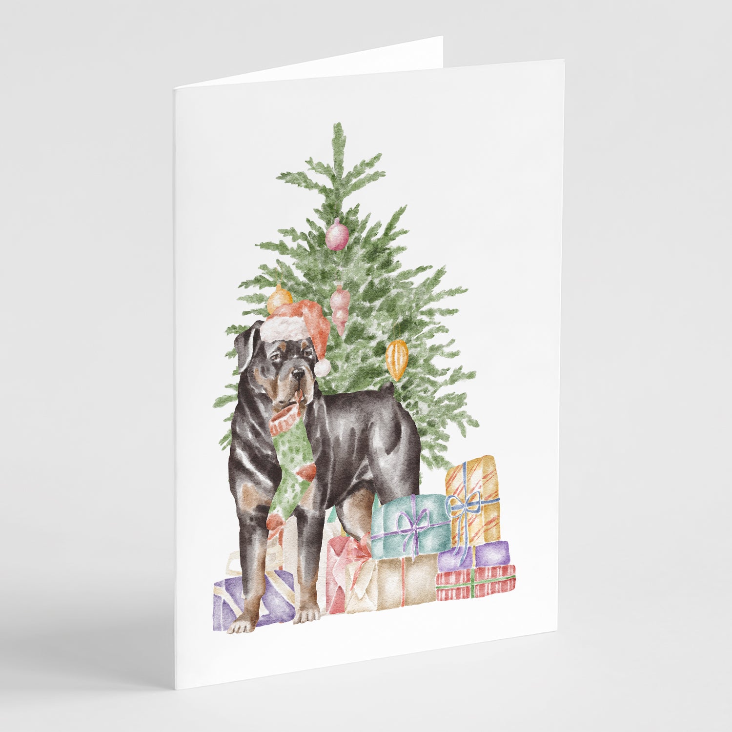 Buy this Christmas Rottweiler Greeting Cards and Envelopes Pack of 8