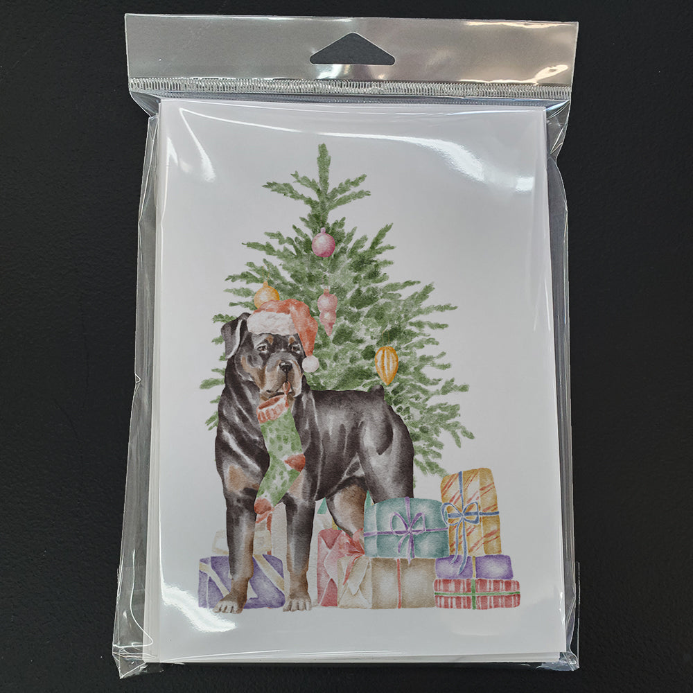 Christmas Rottweiler Greeting Cards and Envelopes Pack of 8 - the-store.com