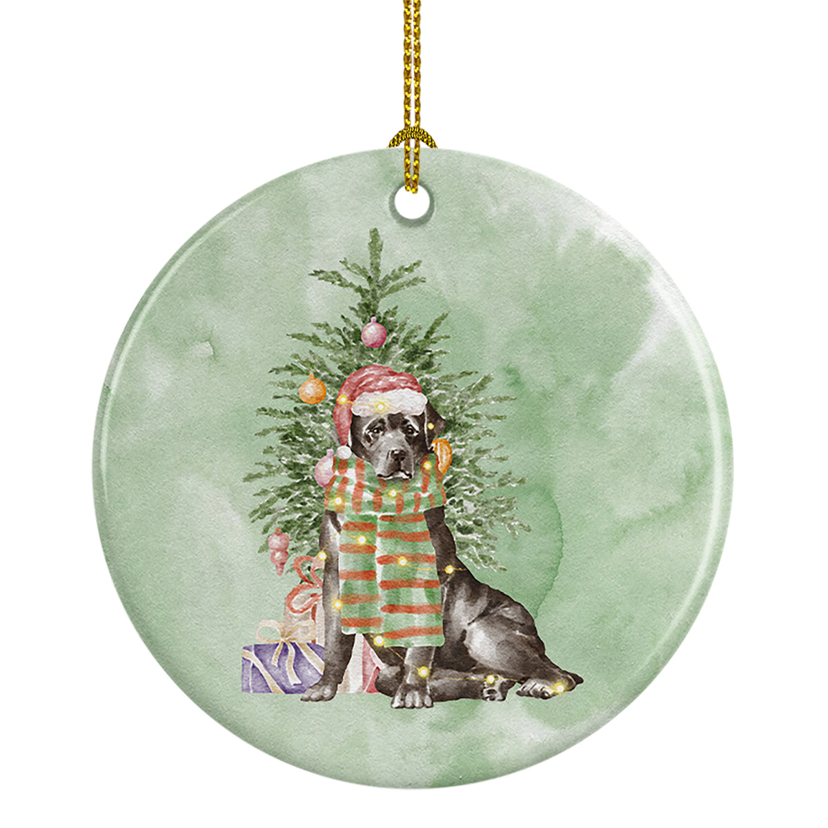 Buy this Christmas Black Labrador Retriever Ceramic Ornament