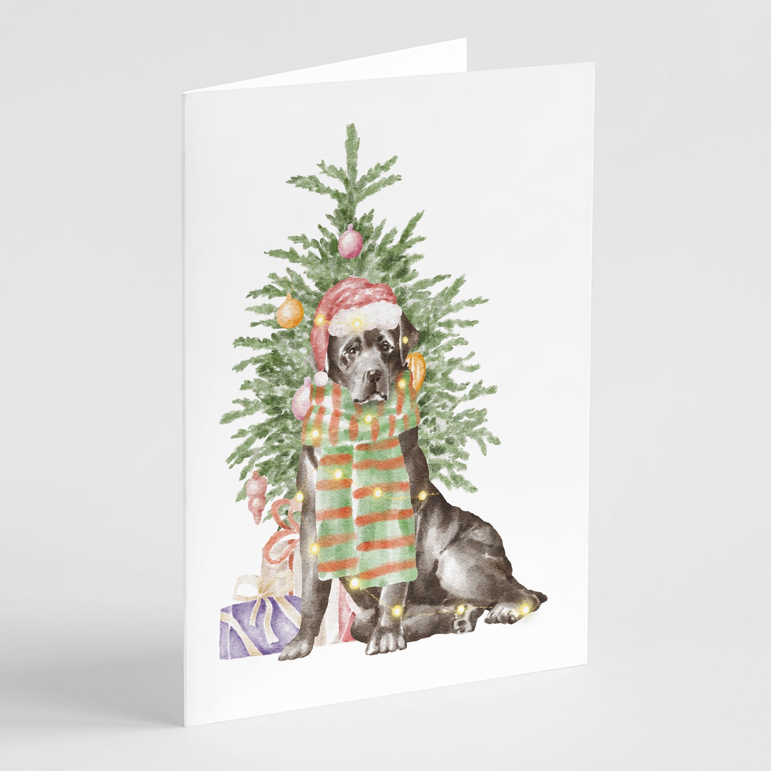 Buy this Christmas Black Labrador Retriever Greeting Cards and Envelopes Pack of 8