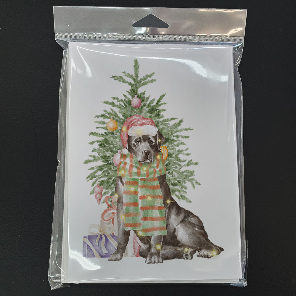 Christmas Black Labrador Retriever Greeting Cards and Envelopes Pack of 8 - the-store.com