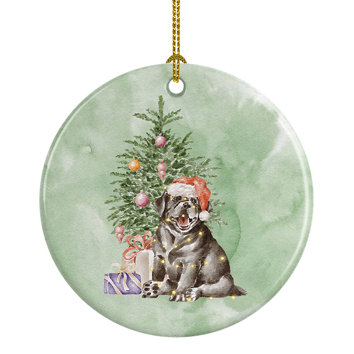 Buy this Christmas Black Labrador Retriever Puppy Ceramic Ornament