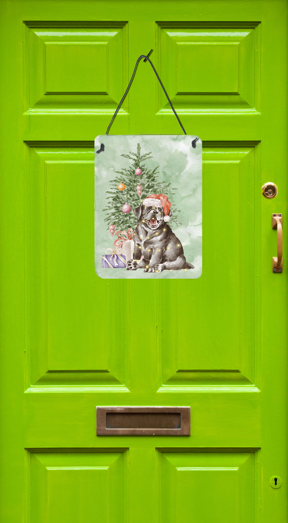 Christmas Black Labrador Retriever Puppy Wall or Door Hanging Prints - the-store.com