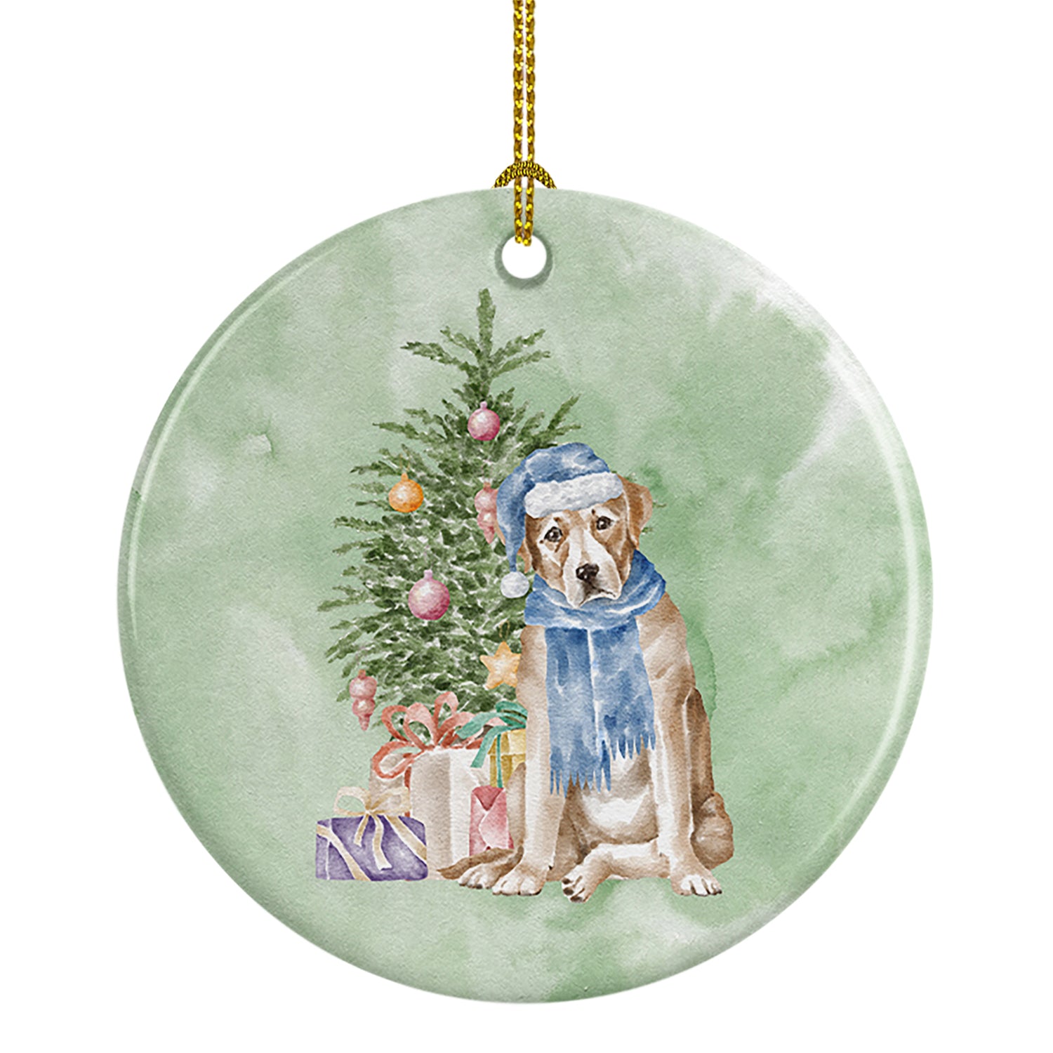 Buy this Christmas Yellow Labrador Retriever Ceramic Ornament