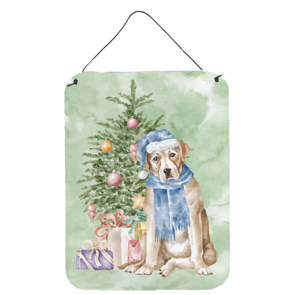Buy this Christmas Yellow Labrador Retriever Wall or Door Hanging Prints