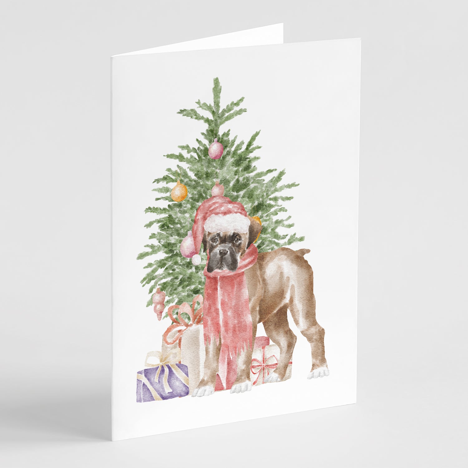 Buy this Christmas Boxer Puppy Greeting Cards and Envelopes Pack of 8
