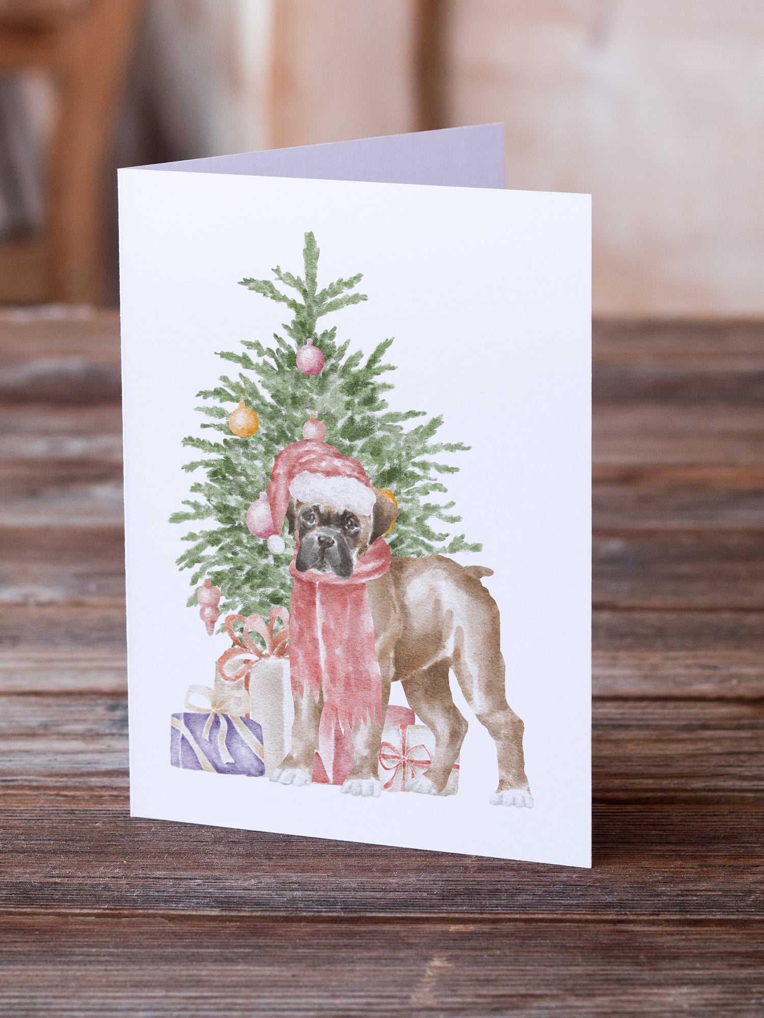 Buy this Christmas Boxer Puppy Greeting Cards and Envelopes Pack of 8