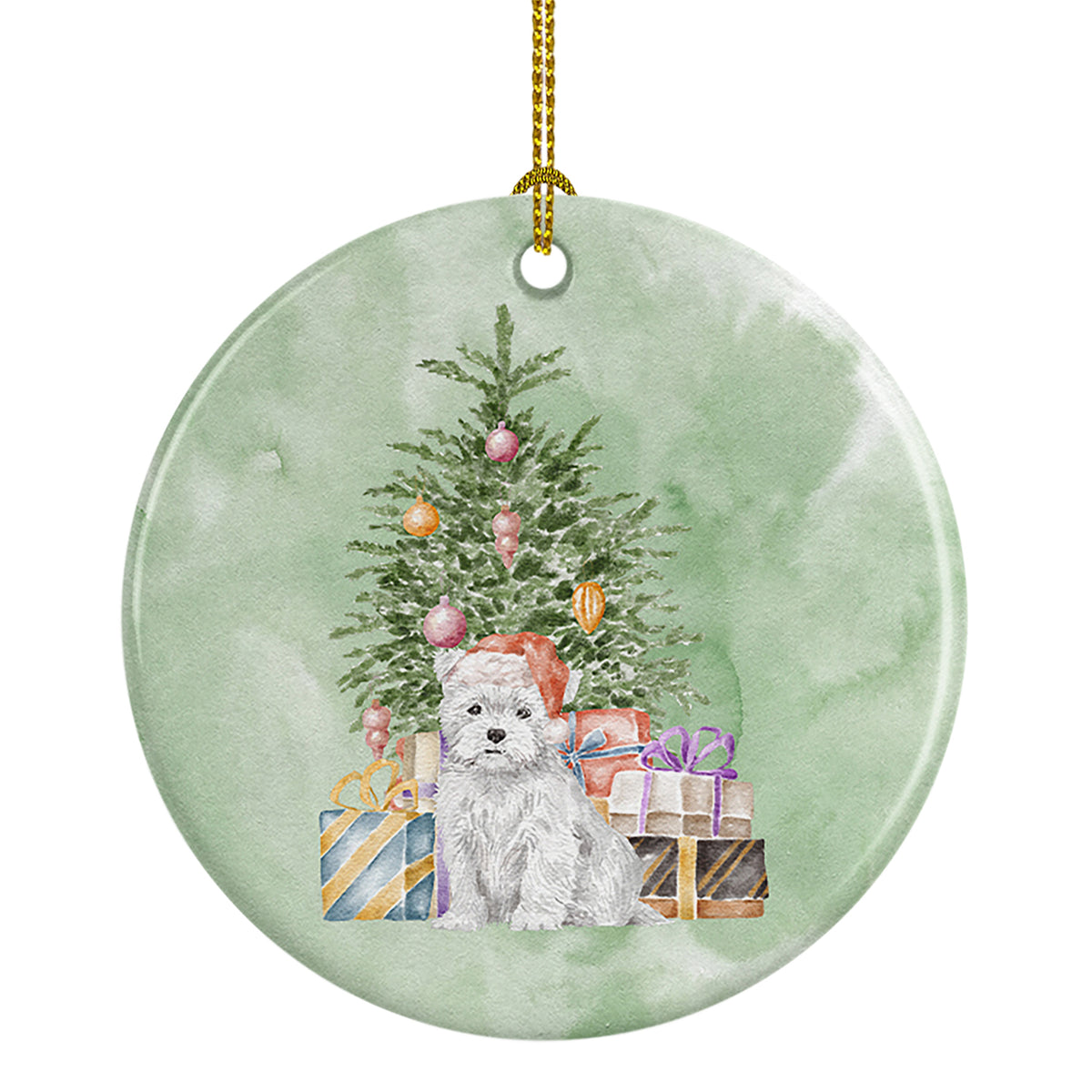 Buy this Christmas West Highland White Terrier Puppy Ceramic Ornament
