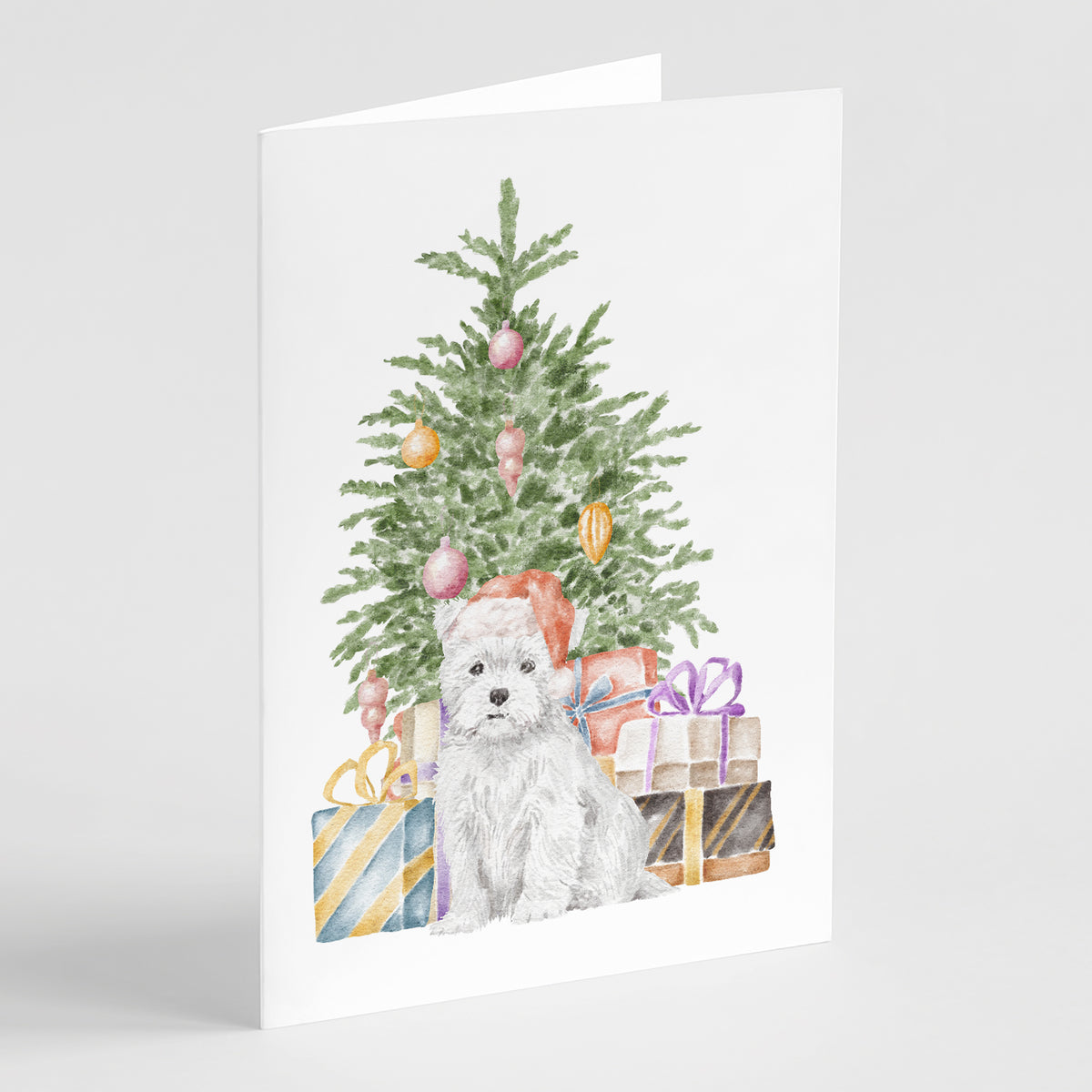 Buy this Christmas West Highland White Terrier Puppy Greeting Cards and Envelopes Pack of 8