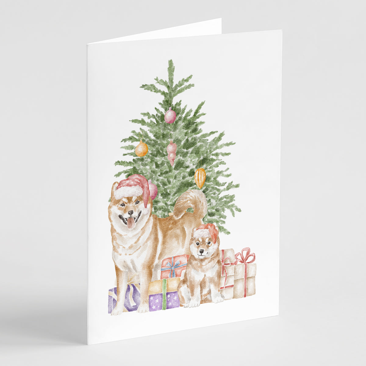 Buy this Christmas Shiba Inu Momma and Baby Greeting Cards and Envelopes Pack of 8