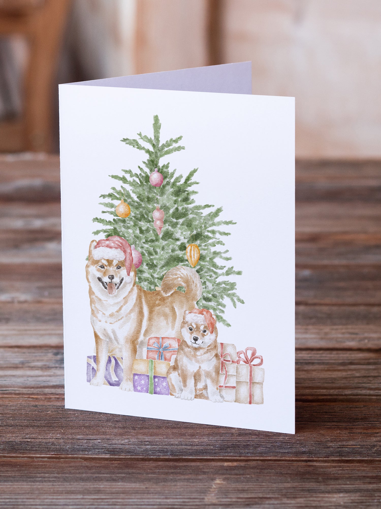Buy this Christmas Shiba Inu Momma and Baby Greeting Cards and Envelopes Pack of 8