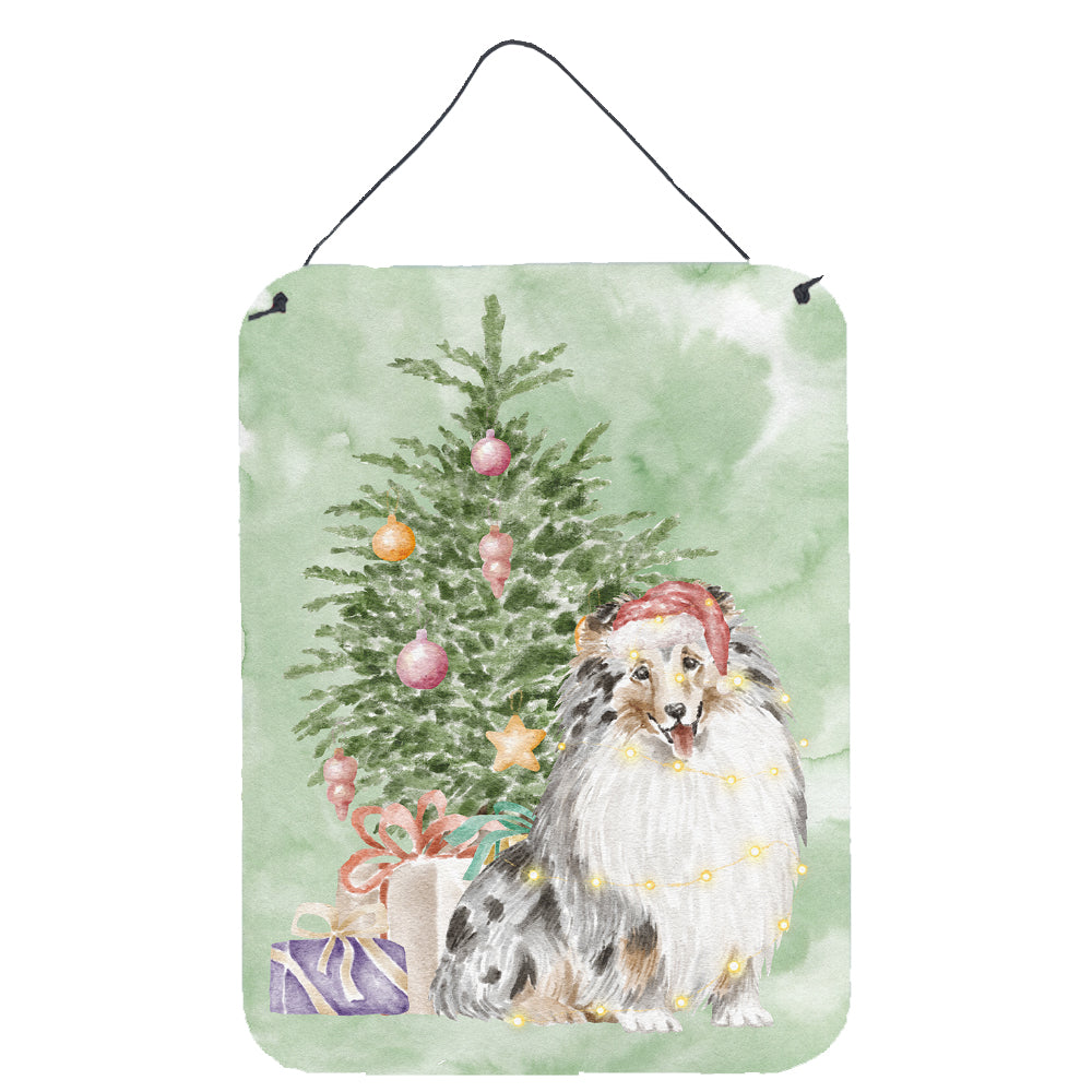 Buy this Christmas Sheltie Shetland Sheepdog Merle Wall or Door Hanging Prints