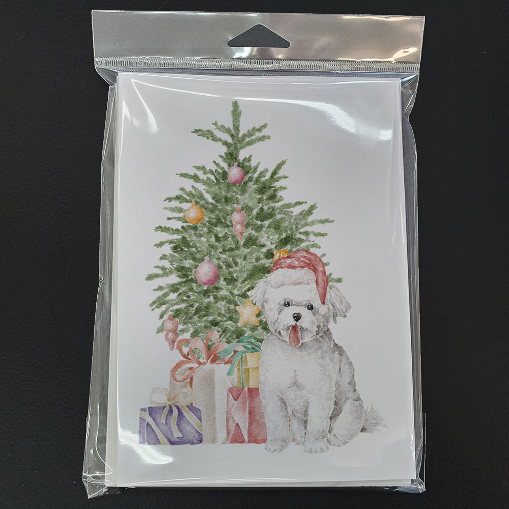 Christmas Bichon Frise Puppy Greeting Cards and Envelopes Pack of 8 - the-store.com
