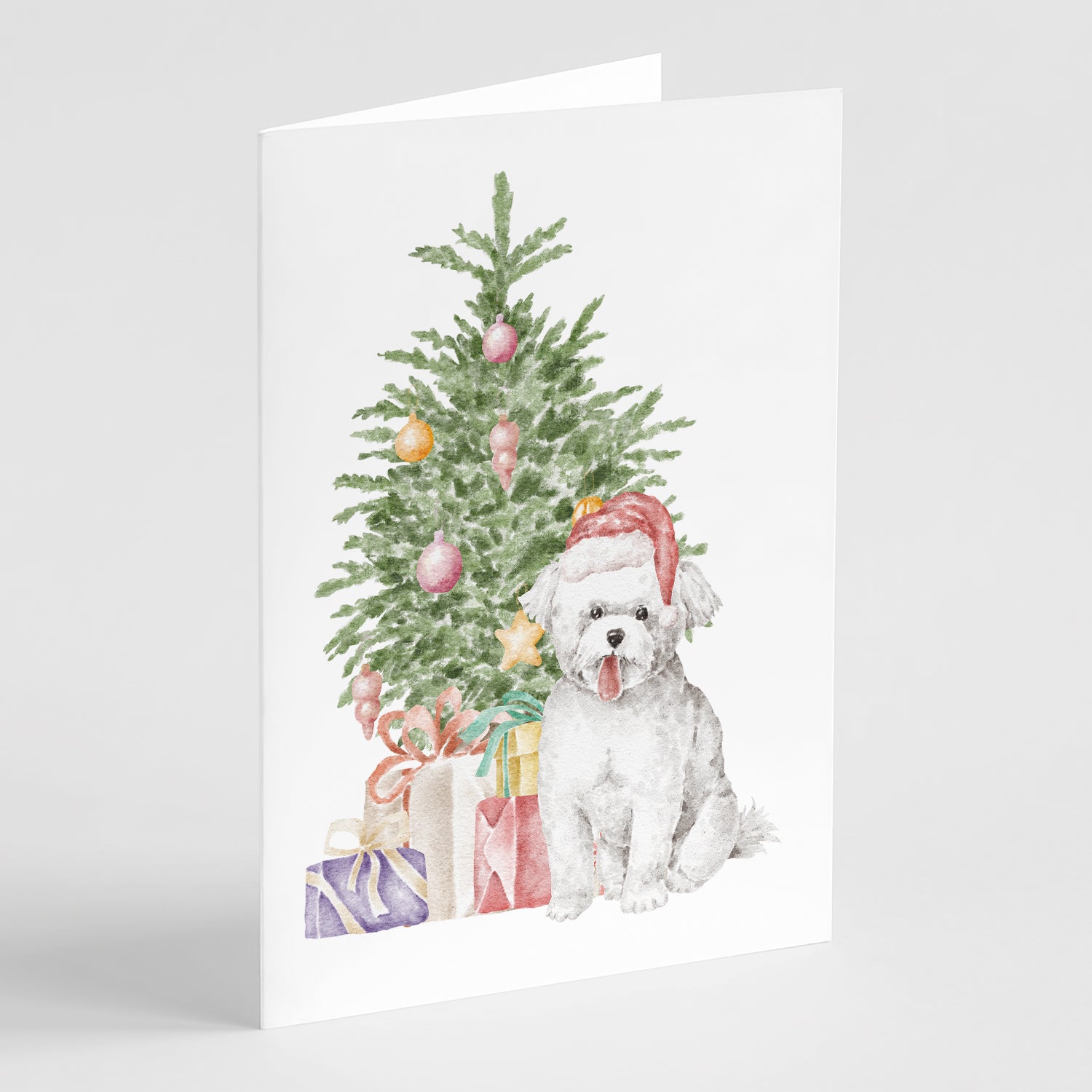 Buy this Christmas Bichon Frise Puppy Greeting Cards and Envelopes Pack of 8