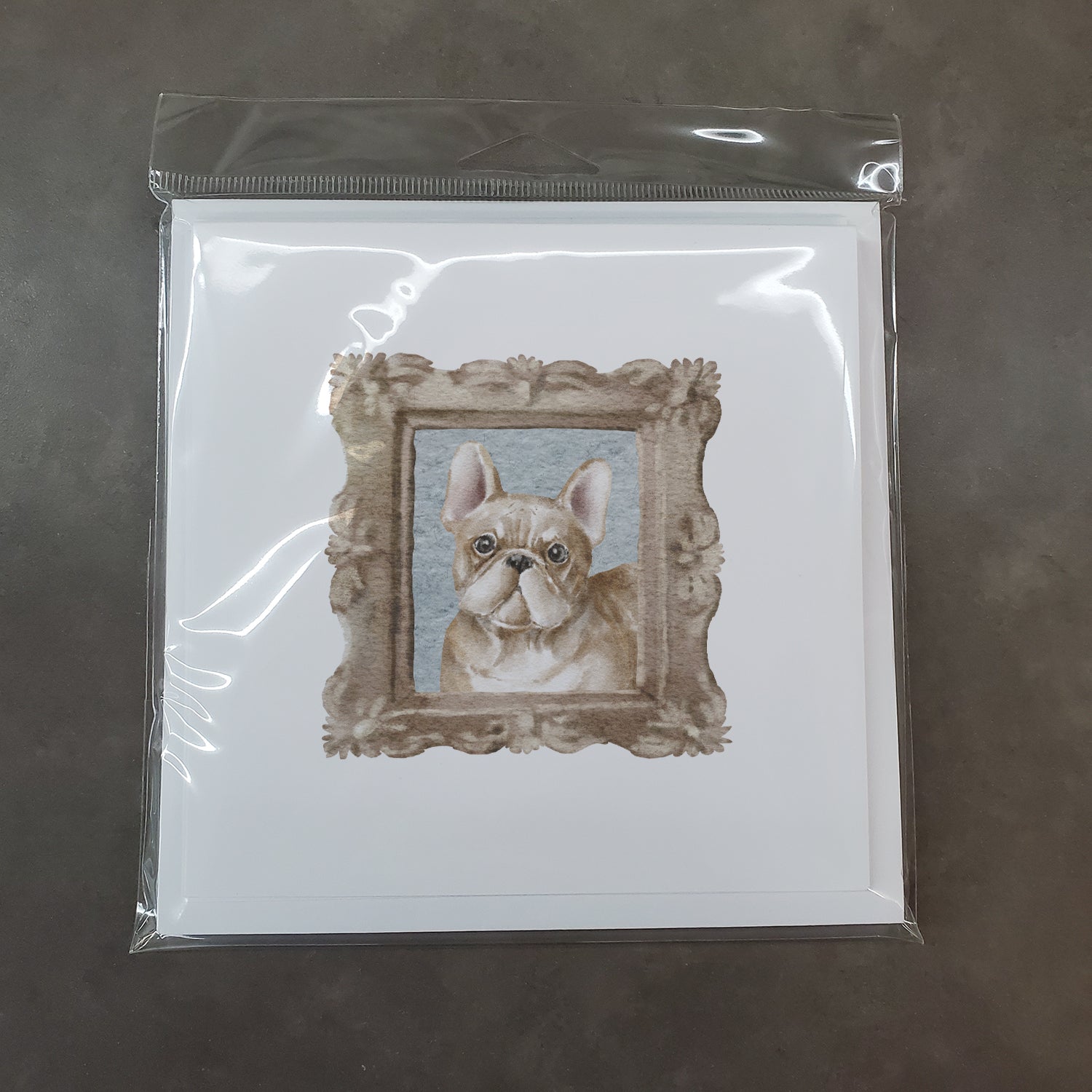 French Bulldog Fawn Square Greeting Cards and Envelopes Pack of 8 - the-store.com
