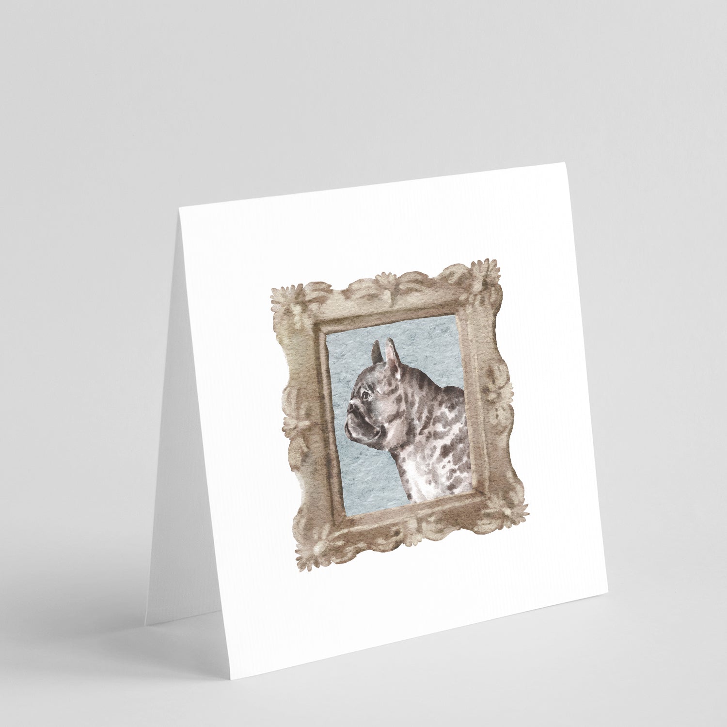 Buy this French Bulldog Black Side View Square Greeting Cards and Envelopes Pack of 8