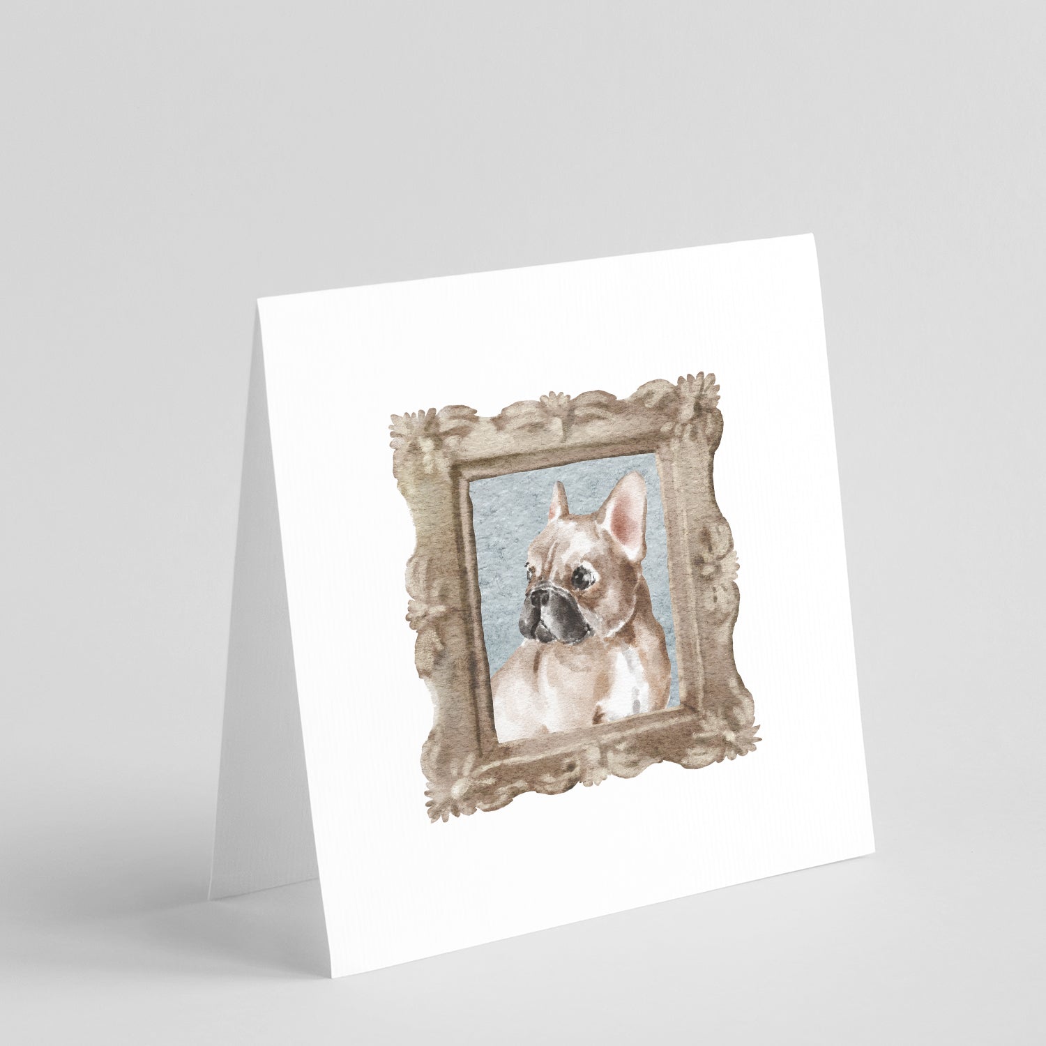 Buy this French Bulldog Fawn Side View Square Greeting Cards and Envelopes Pack of 8