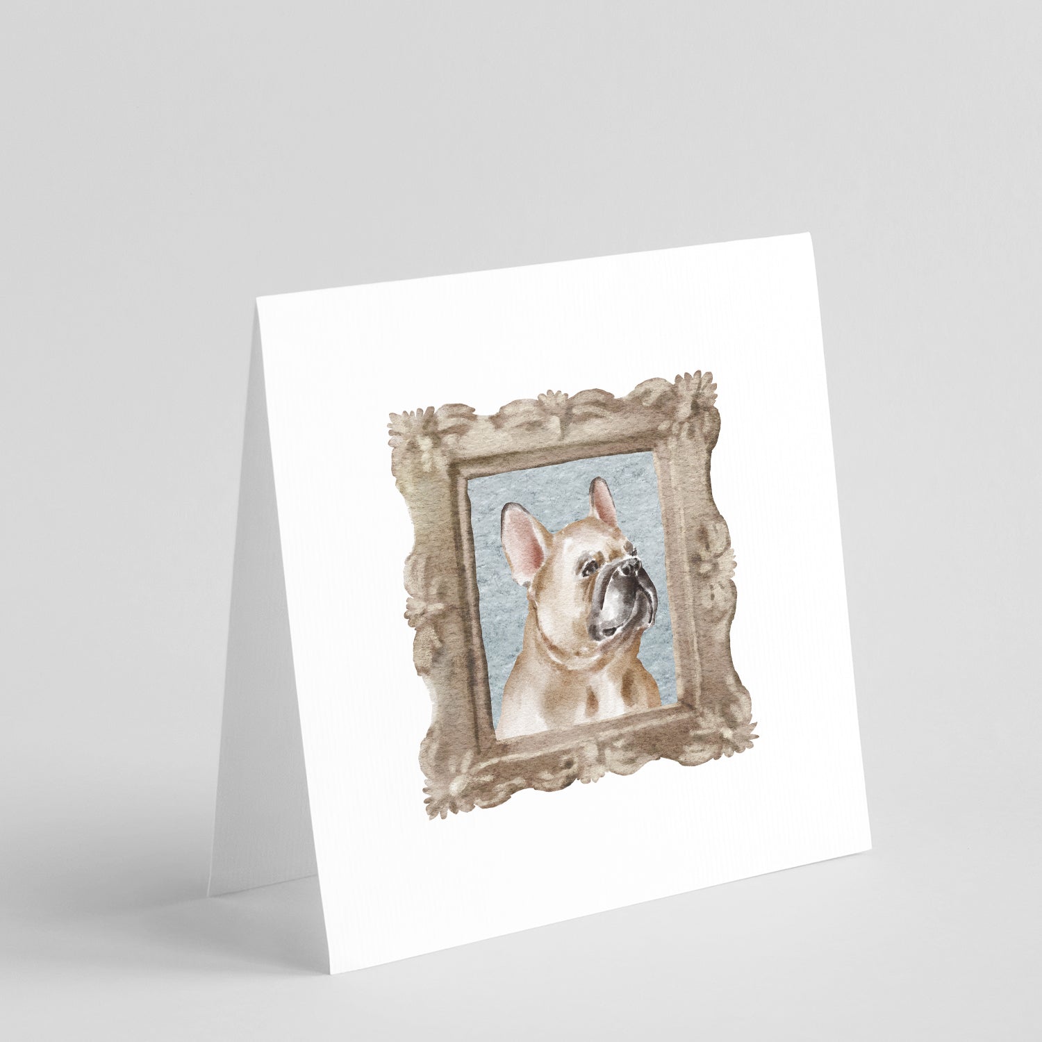 Buy this French Bulldog Fawn Side View Square Greeting Cards and Envelopes Pack of 8