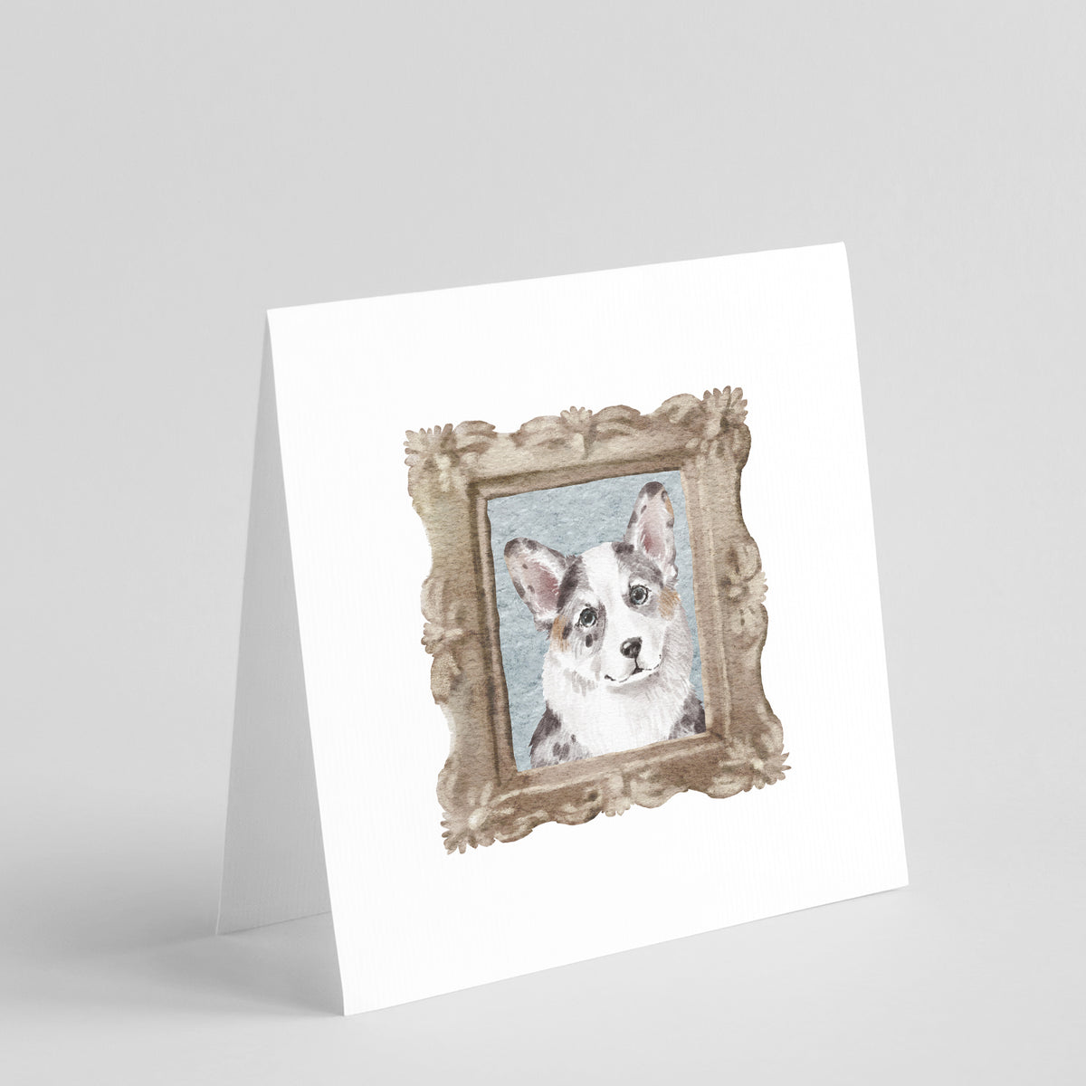 Buy this Corgi Merle Front View Square Greeting Cards and Envelopes Pack of 8