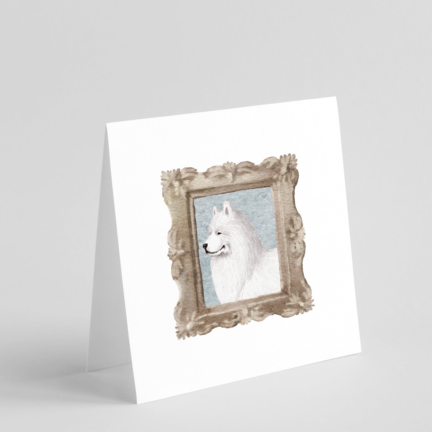 Buy this Samoyed Side View Square Greeting Cards and Envelopes Pack of 8