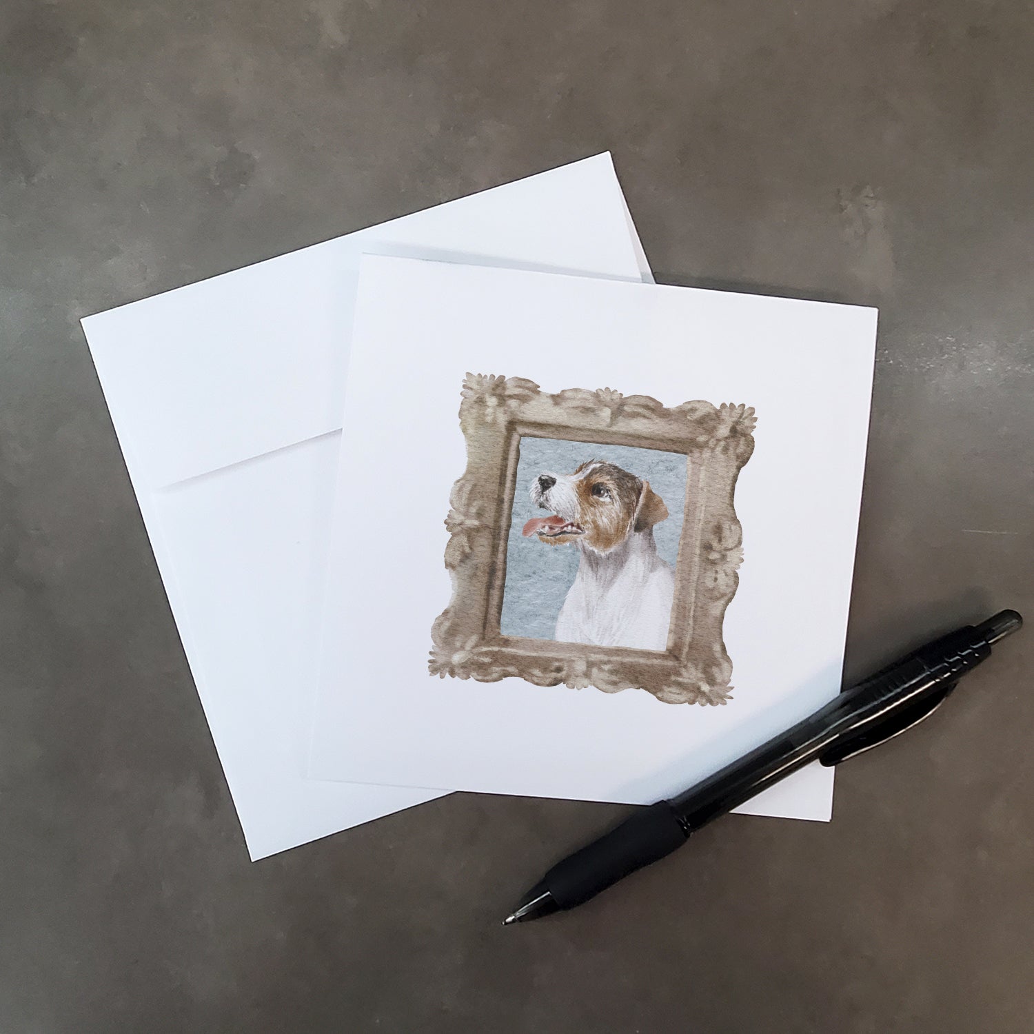 Buy this Jack Russell Terrier Tricolor Side View Square Greeting Cards and Envelopes Pack of 8