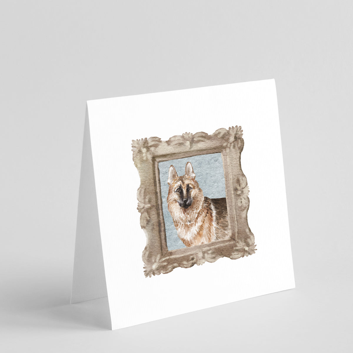 Buy this German Shepherd Front View Square Greeting Cards and Envelopes Pack of 8