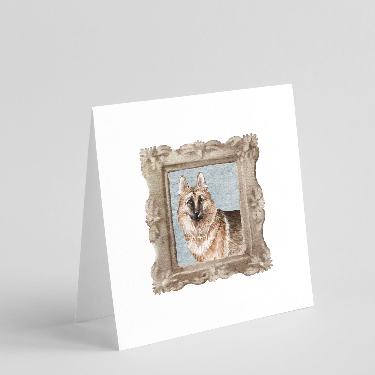 Buy this German Shepherd Front View Square Greeting Cards and Envelopes Pack of 8
