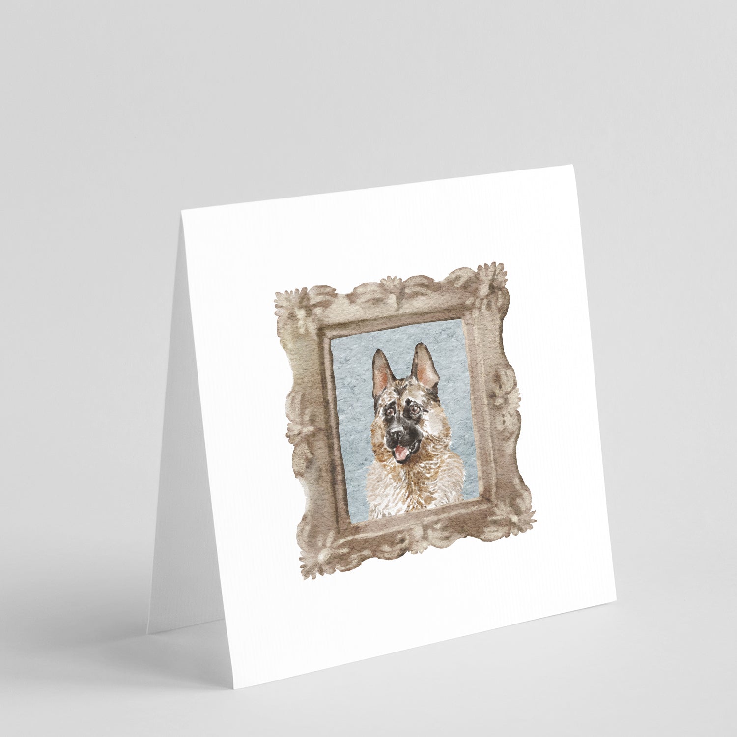 Buy this German Shepherd Front View 2 Square Greeting Cards and Envelopes Pack of 8
