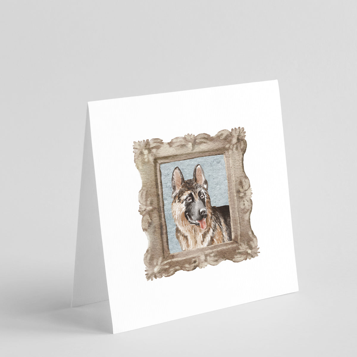 Buy this German Shepherd Side View Smile Square Greeting Cards and Envelopes Pack of 8