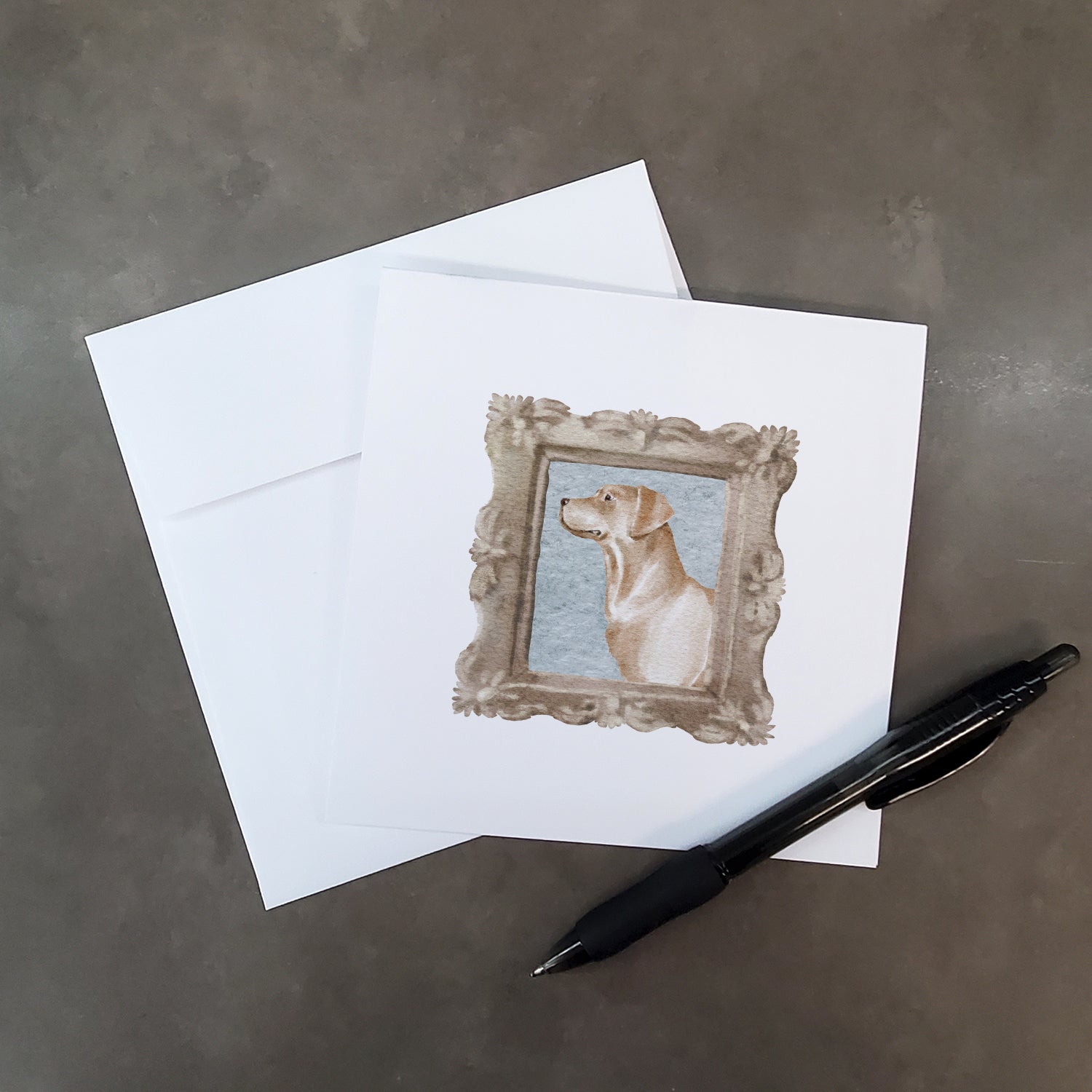 Buy this Labrador Retriever Yellow Side View Square Greeting Cards and Envelopes Pack of 8