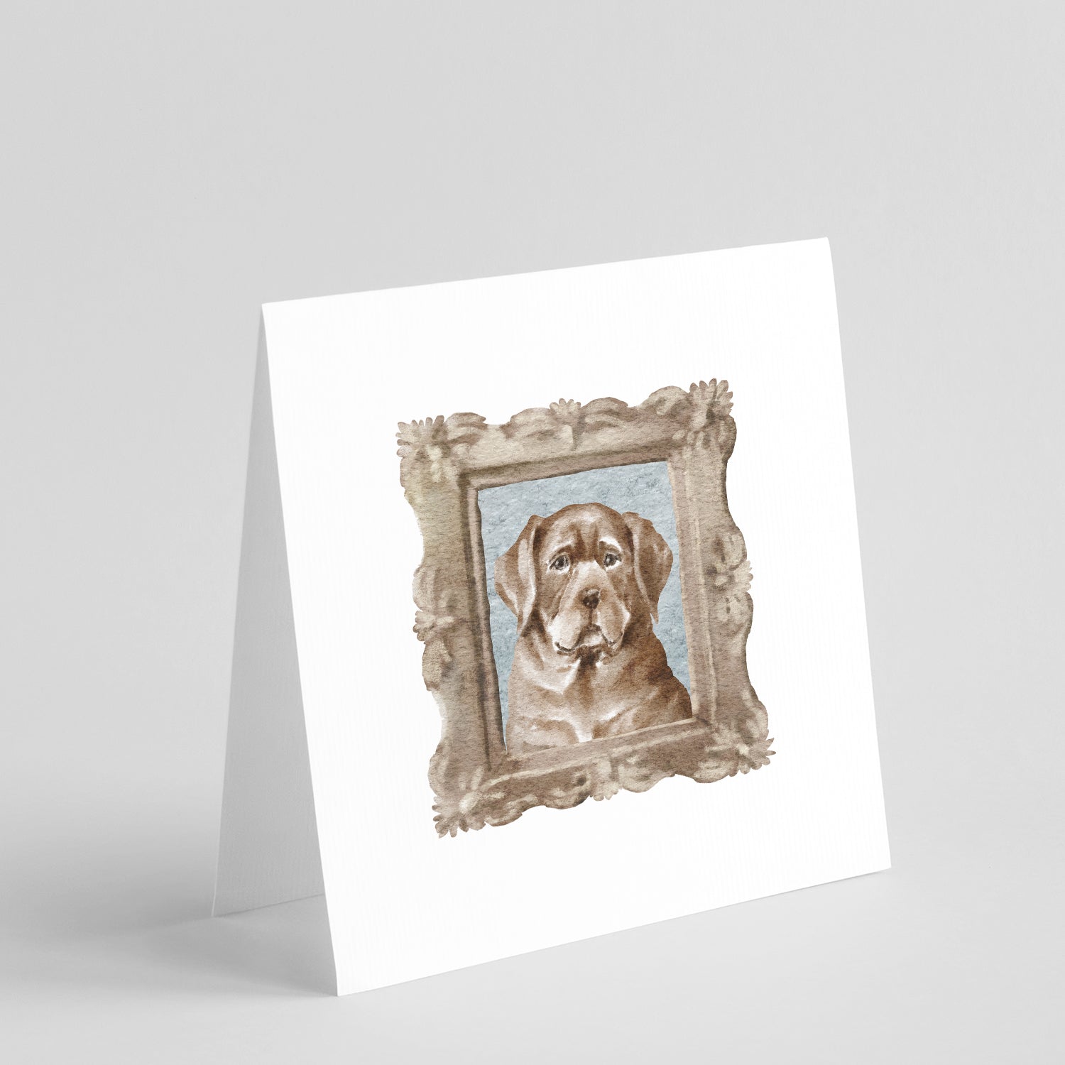 Buy this Labrador Retriever Chocolate Puppy Square Greeting Cards and Envelopes Pack of 8