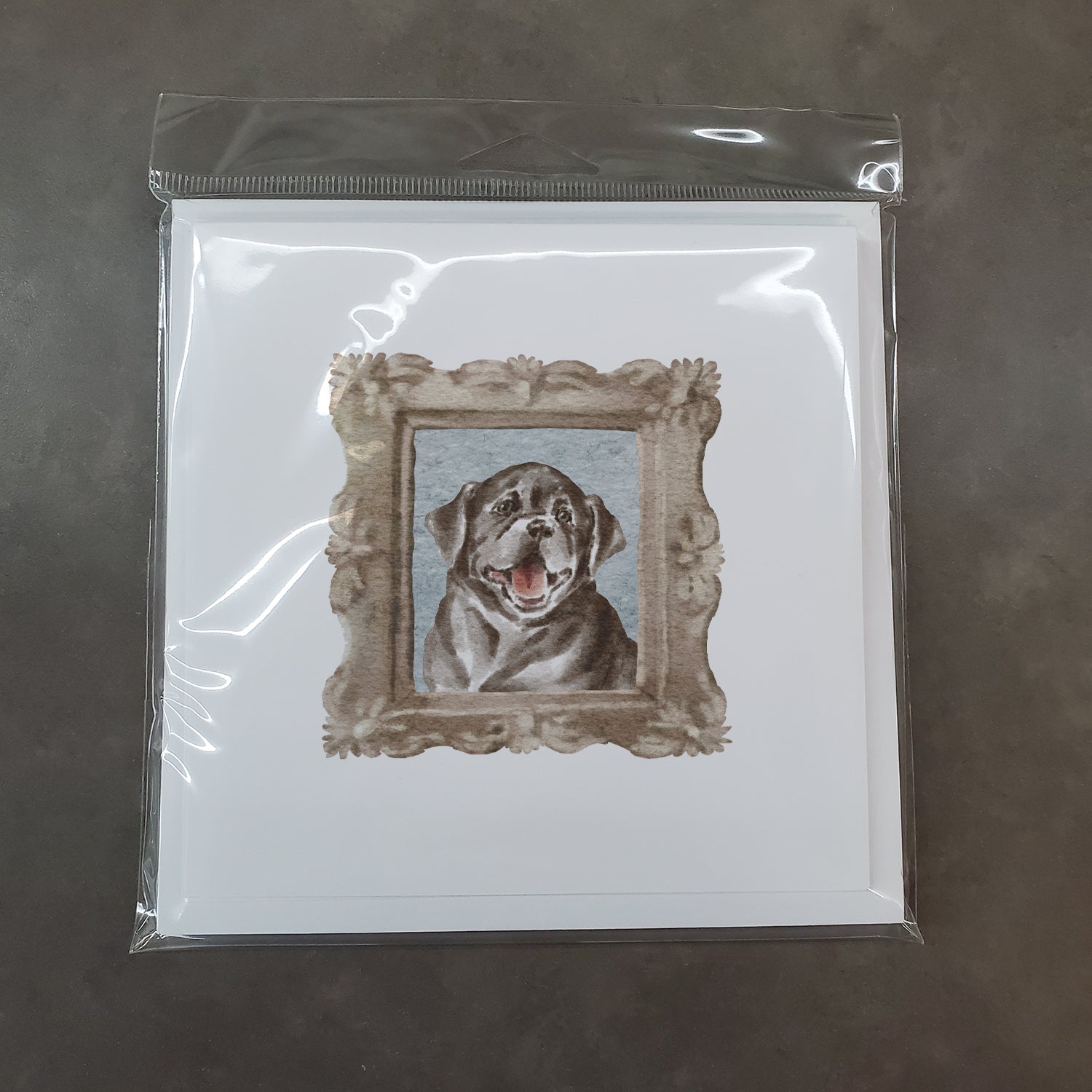 Labrador Retriever Black Puppy Smile Square Greeting Cards and Envelopes Pack of 8 - the-store.com