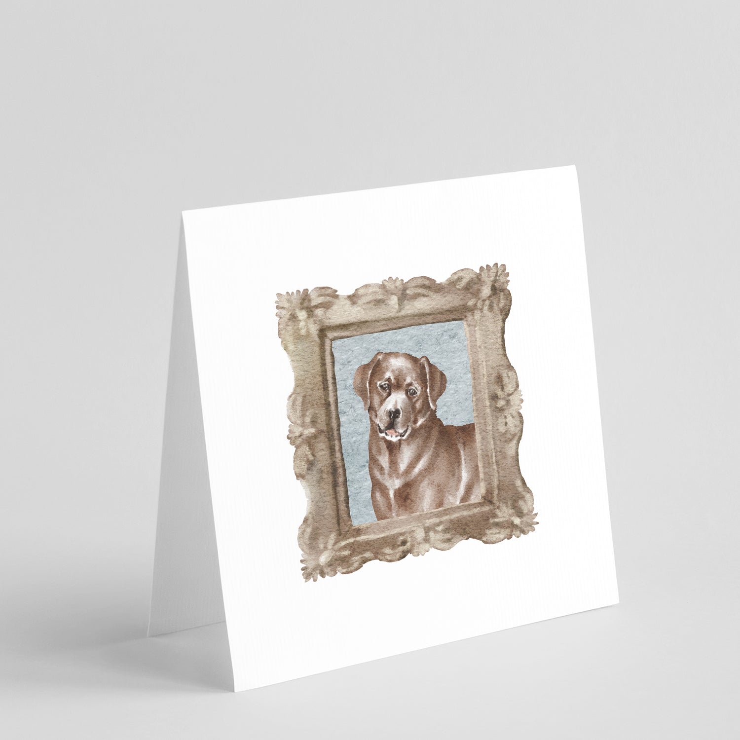 Buy this Labrador Retriever Chocolate Front View Square Greeting Cards and Envelopes Pack of 8