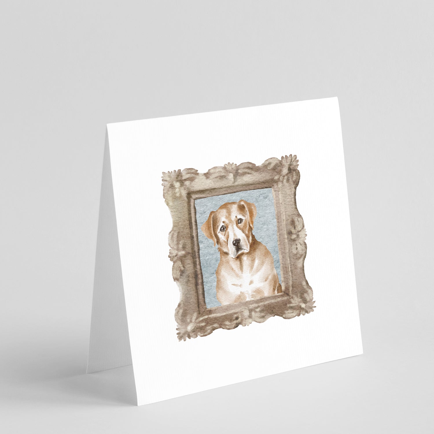 Buy this Labrador Retriever Yellow Head Tilt Square Greeting Cards and Envelopes Pack of 8