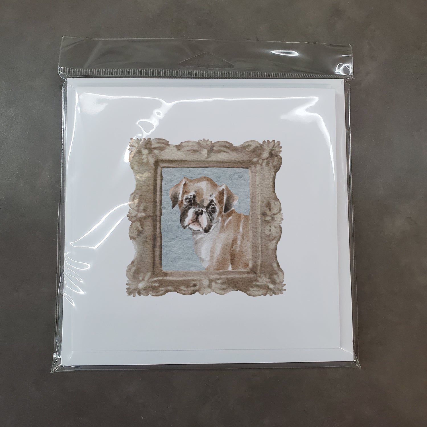 Boxer Fawn Puppy Square Greeting Cards and Envelopes Pack of 8 - the-store.com