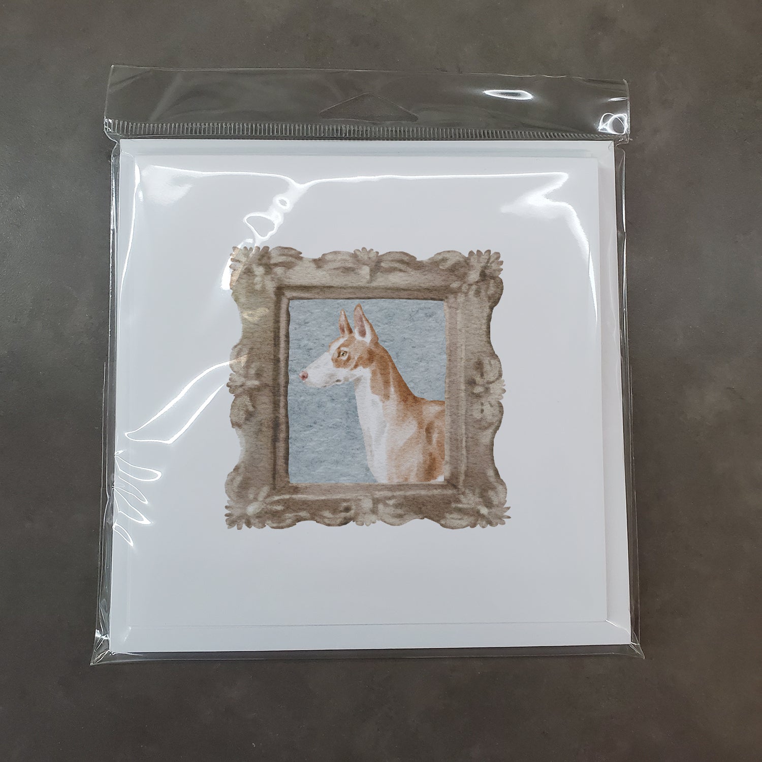 Ibizan Hound Side View Square Greeting Cards and Envelopes Pack of 8 - the-store.com