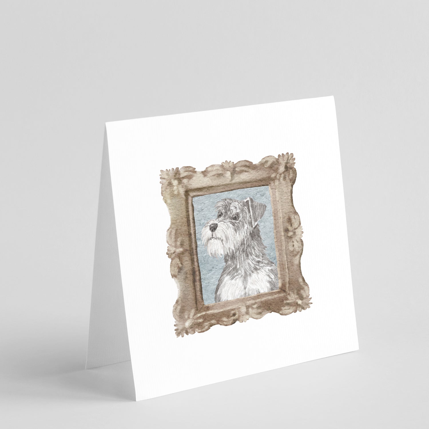 Buy this Schnauzer Silver Side View Square Greeting Cards and Envelopes Pack of 8