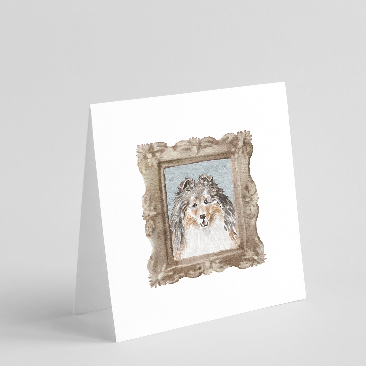 Buy this Sheltie Sable Smile Square Greeting Cards and Envelopes Pack of 8