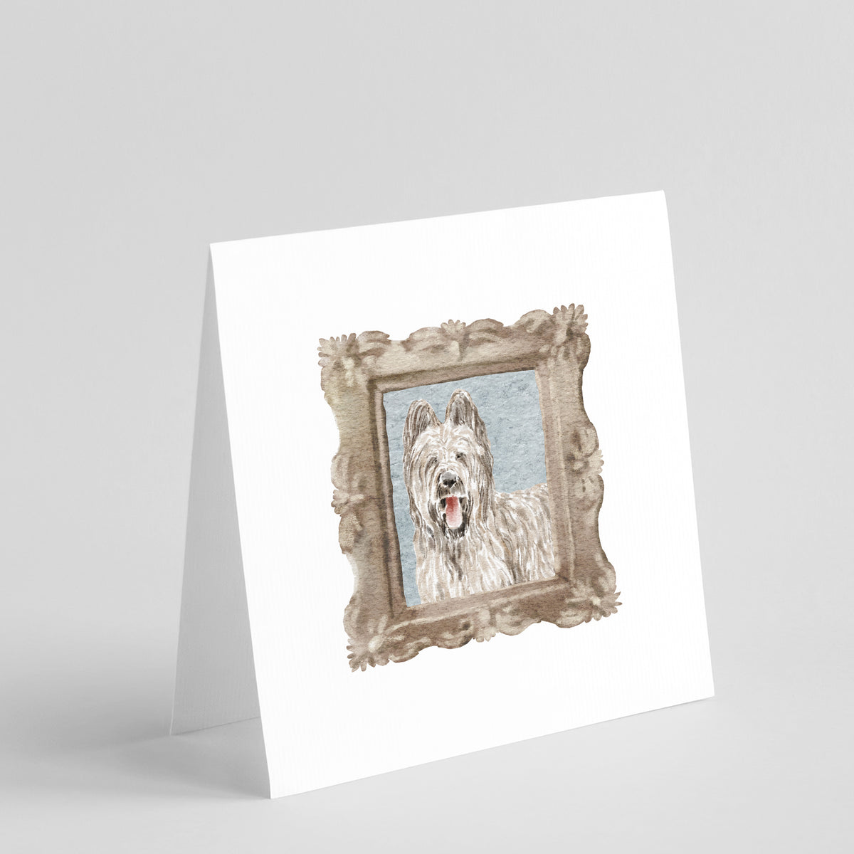 Buy this Briard Tawny Smile Square Greeting Cards and Envelopes Pack of 8