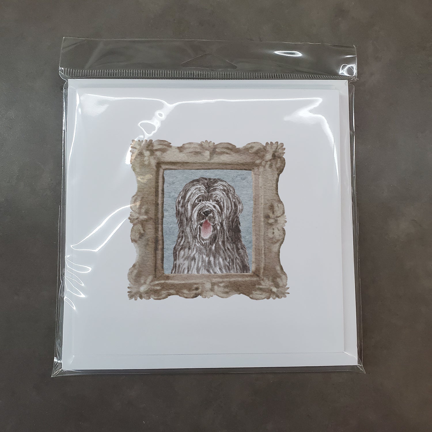 Briard Black Smile Square Greeting Cards and Envelopes Pack of 8 - the-store.com
