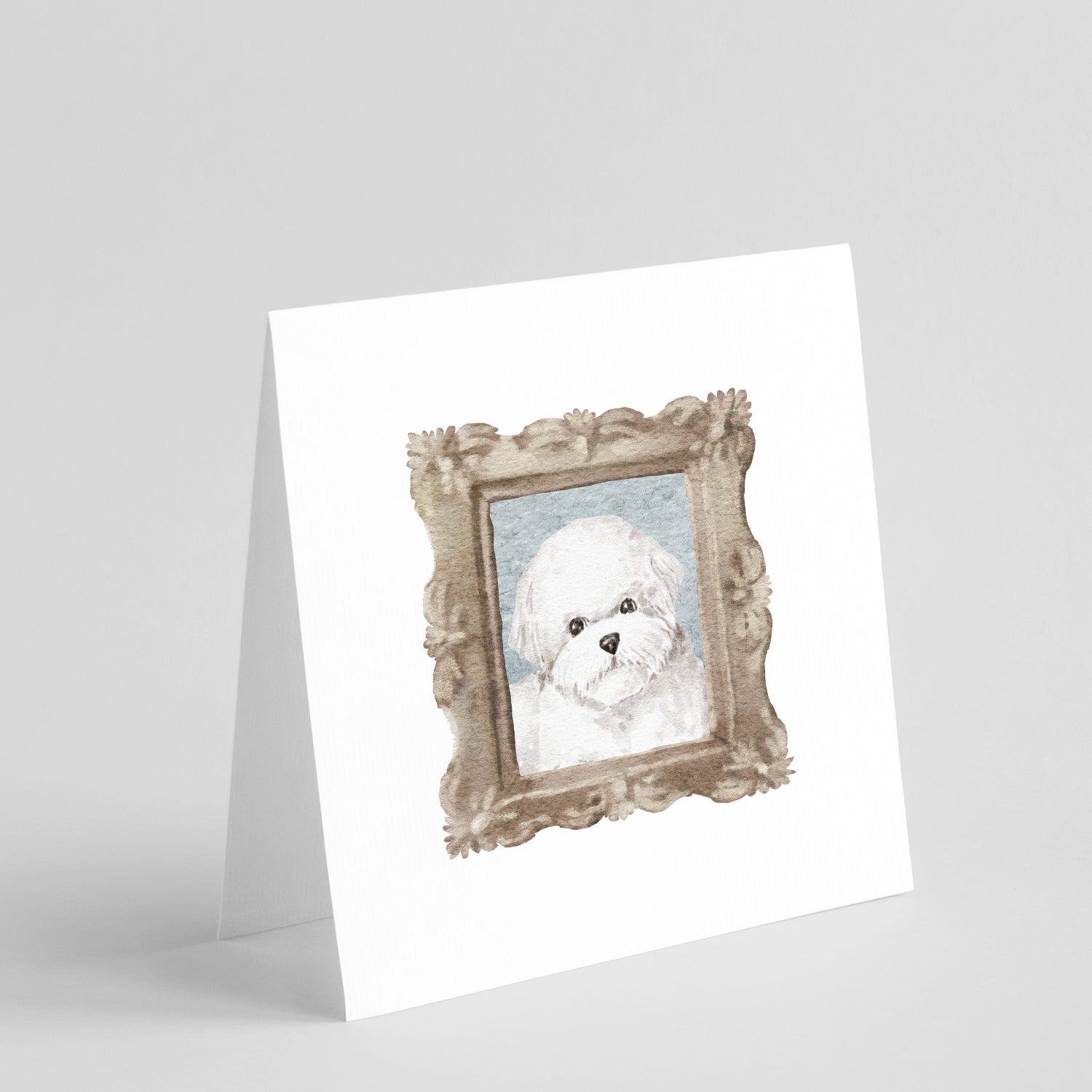 Buy this Bichon Fris� Front View Square Greeting Cards and Envelopes Pack of 8