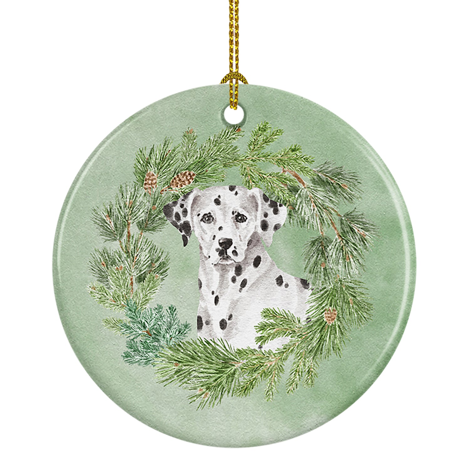 Buy this Dalmatian Christmas Wreath Ceramic Ornament