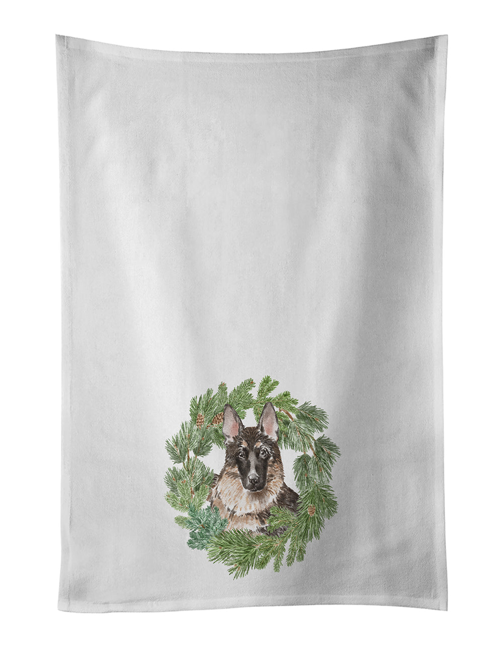 Buy this German Shepherd Christmas Wreath White Kitchen Towel Set of 2