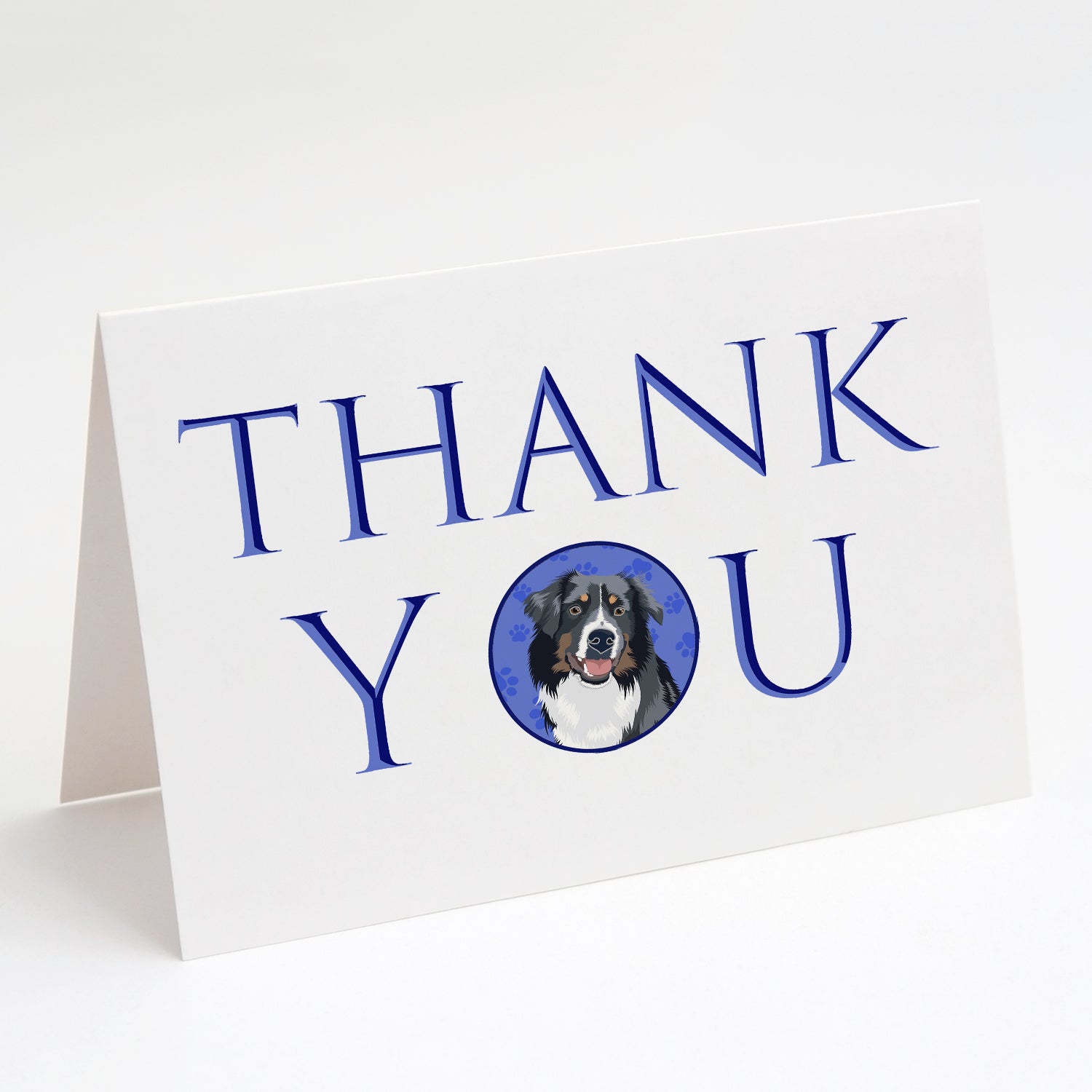 Buy this Australian Shepherd Black Tricolor #1 Thank You Greeting Cards and Envelopes Pack of 8
