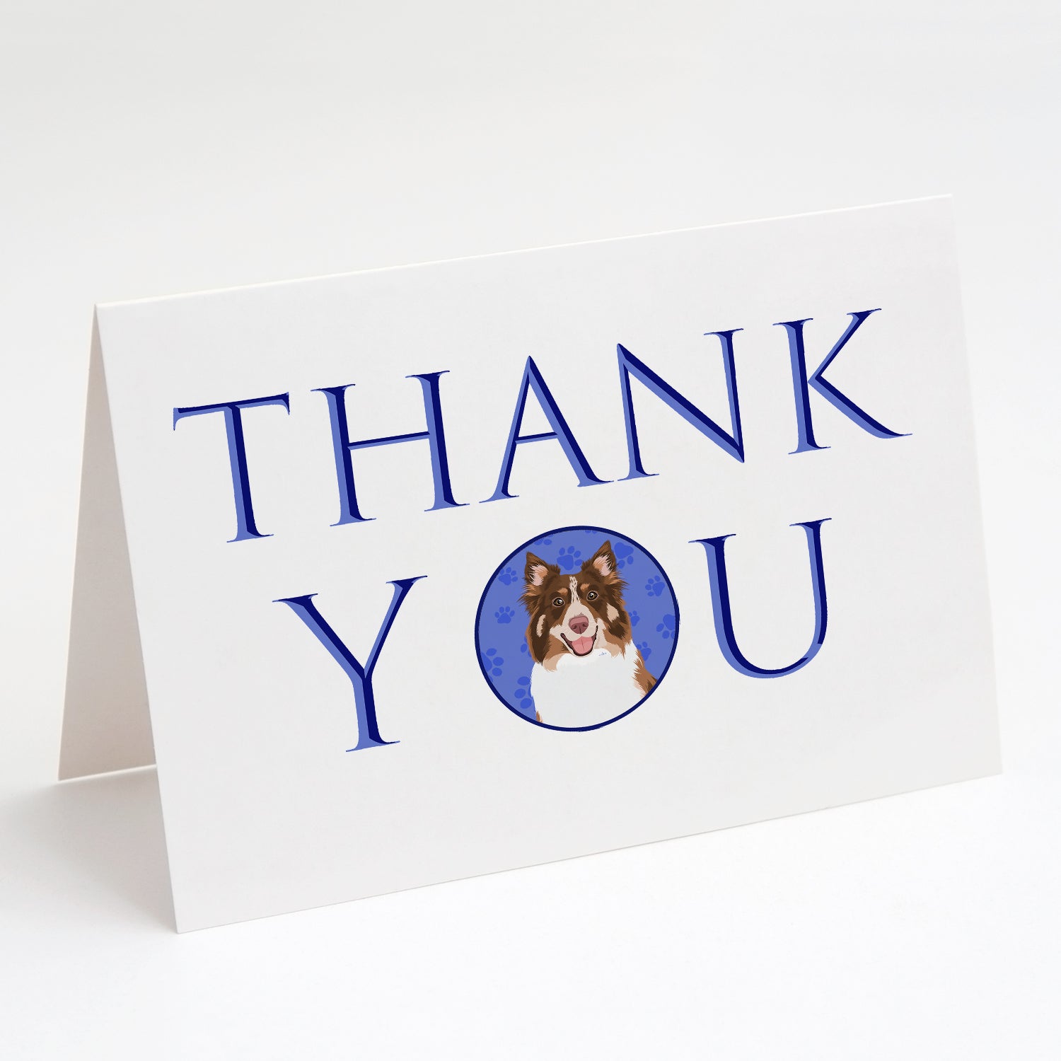 Buy this Australian Shepherd Red Tricolor #2 Thank You Greeting Cards and Envelopes Pack of 8
