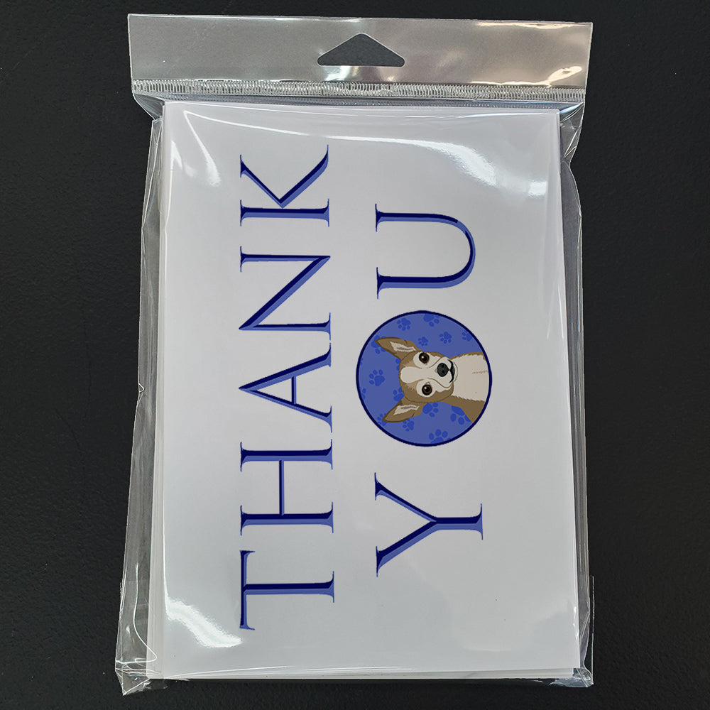 Chihuahua Silver and Tan Thank You Greeting Cards and Envelopes Pack of 8 - the-store.com